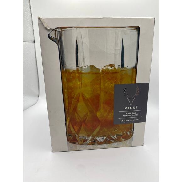 Viski Lead Free Crystal Pedestal Cocktail Mixing Glass - 4.2 x 3.65 x 5.5” NIB - Picture 8 of 13